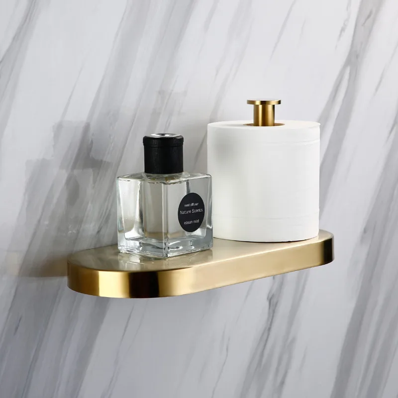 

Bathroom Shelf Brushed Gold 304 Stainless Steel Shower Shampoo Soap Tissue Holder Storage Organizer Rack Bathroom Accessory