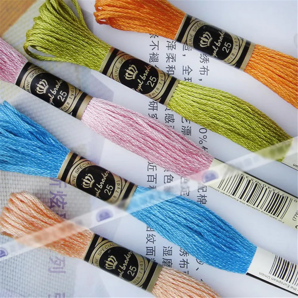 100% baumwolle Hohe Qualität Kreuz stich Floss Stickerei gewinde Kreuz Stich Stickerei Hand Stricken Nähen Weben 8m 447 farbe