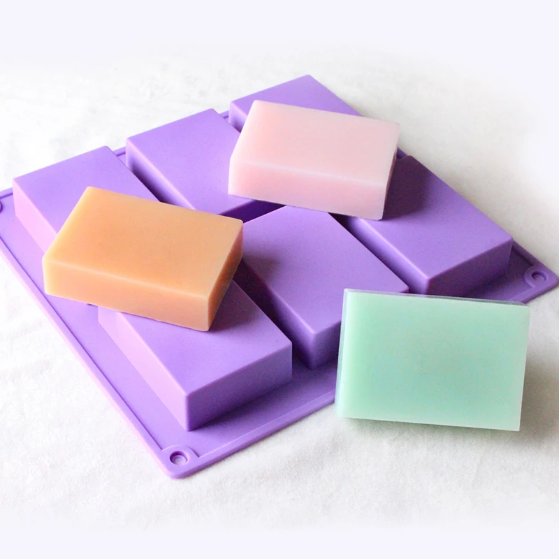 

6 Cavity Square Silicone Soap Mold DIY Handmade Soap Cake Fondant Chocolate Form Tray Mould Making Supplies Craft Tool