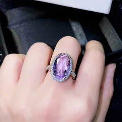 Huitan Vintage Purple Cubic Zirconia Women's Rings Retro Party Brilliant Accessories Luxury Female Ring Anniversary Gift Jewelry