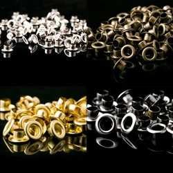 100pcs Solid Brass Eyelet with Washer 4/4.5/5/6/8/10mm Leather Craft Repair Grommet DIY Shoes Belt Cap Bag Tags Clothing