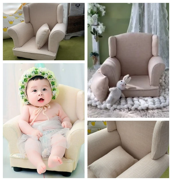 Solid wood sofa baby photography sofa chair photo shoot assisted studio props new updated version