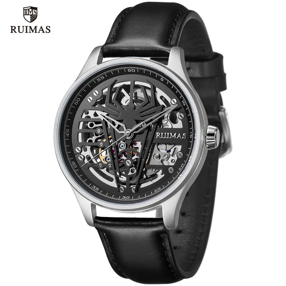 

RUIMAS Luxury Top Brand Automatic Watches Men Leather Waterproof Casual Mechanical Watch Man Military Sport Wristwatch Male 6787