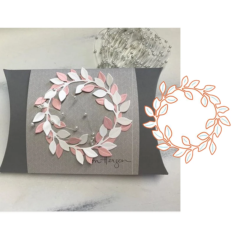 Metal Cutting Dies leaves wreath 2020 New Crafts Die Stencil For DIY Scrapbooking Paper/photo Album Cards Embossing Die