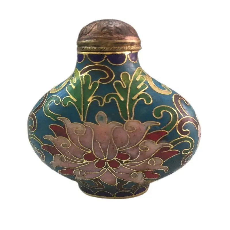 Chinese Old Beijing Old Goods Copper Brass Cloisonne Filigree Enamel Snuff Bottle