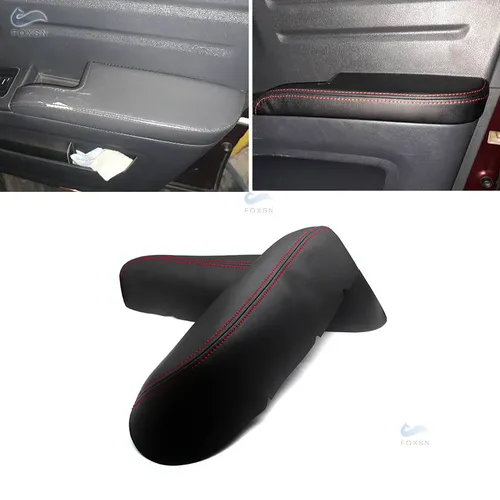 Imagen 1 del producto 2 uds cubierta de reposabrazos de puerta delantera de cuero suave para Honda Ridgeline 2009 2010 2011 2012 2013 2014 cubierta de Panel de reposabrazos de puerta de coche embellecedor