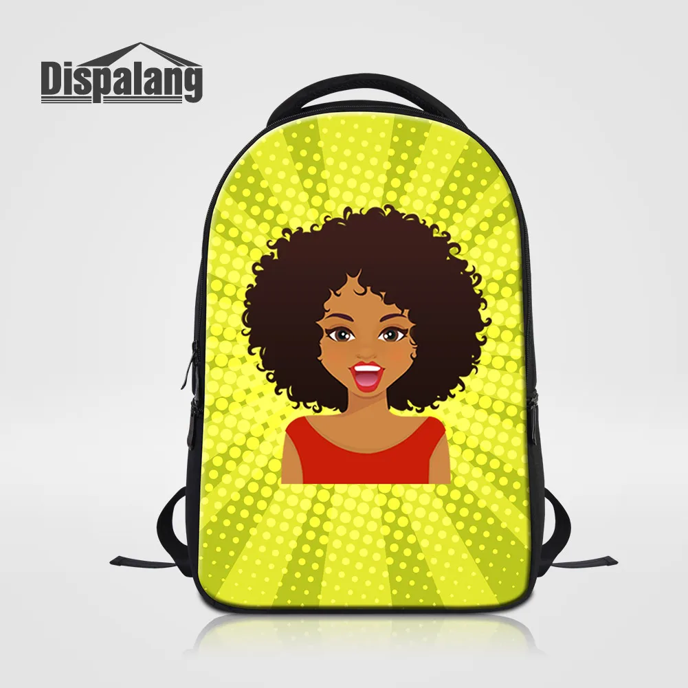 High Quality 900D Polyester Women Laptop Backpack For Schoool African Black Girl Printing Sublimation Schoolbag Custom Bookbag