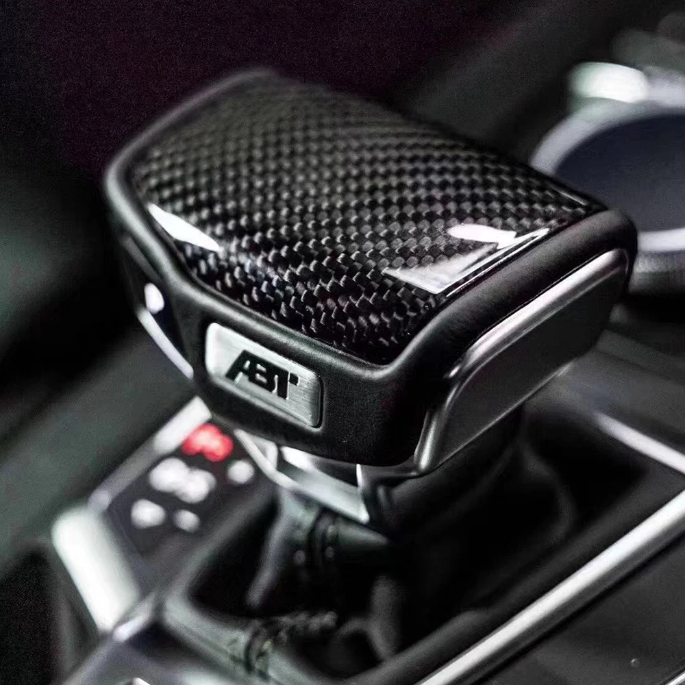 

Real carbon fiber selector lever handle Gear Shift Knob handball cover For Audi A6 A7 Q8 C8 2016-2021