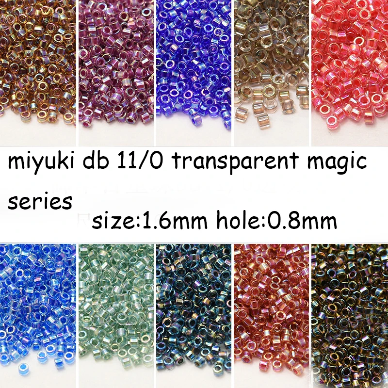 Japanese Imported Handmade Miyuki Glass Beads 1.6mm Transparent Magic Series 5G Pack Beads for Jewelry Making