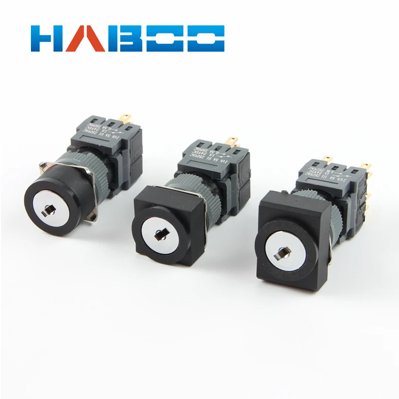 16mm waterproof key switch 2/3position momentary or on-off function electrical switch 5A 250V