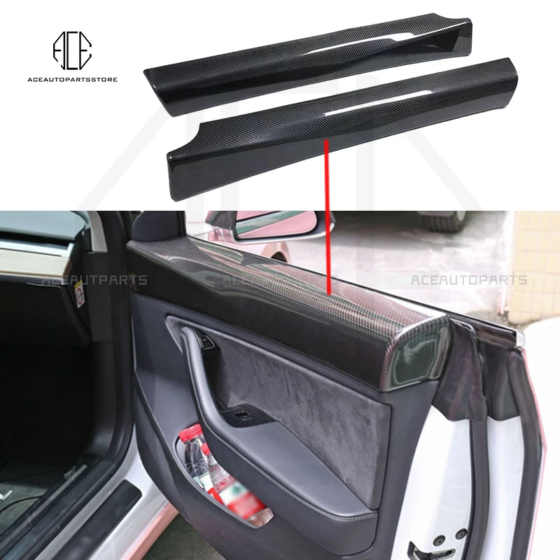 

Car Interior Door Covers Real Carbon Fiber Car Interior Trims for Tesla Model 3