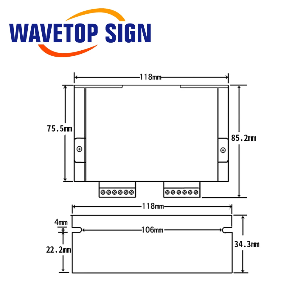 WaveTopSign Dia.65mm Rotary Device 2Phase Motor Rotary Attachment with Driver for Co2 and Fiber Marking Machine Expansion Axis