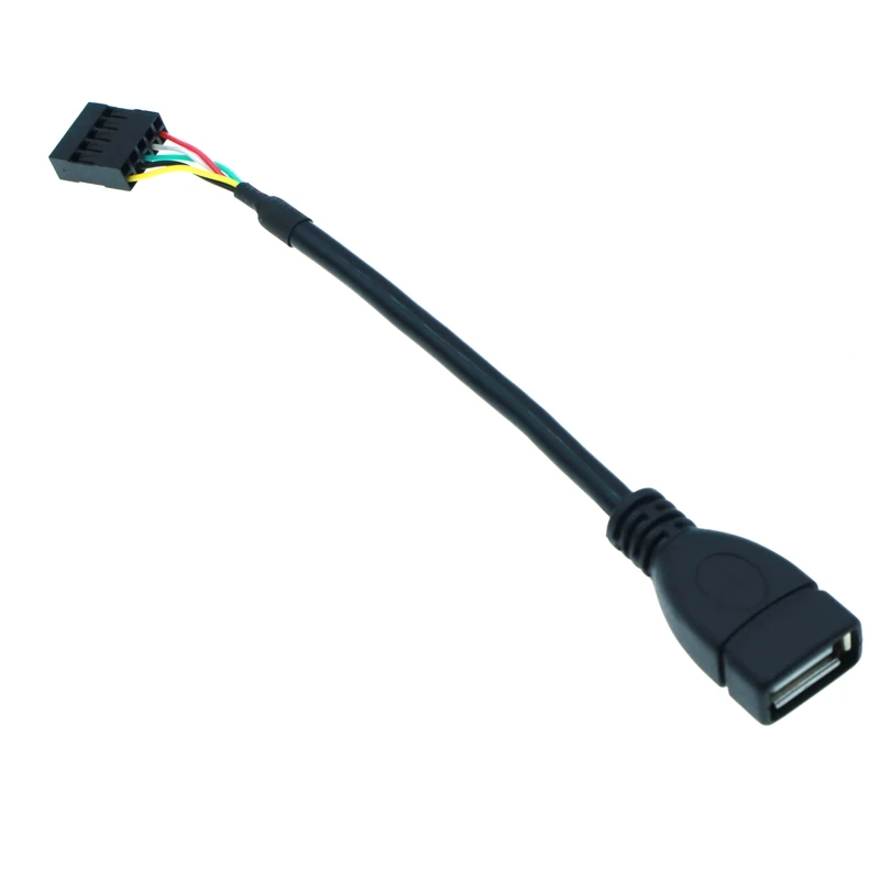 10cm Internal 9pin Connector of Computer Case Motherboard to USB2.0 Female Adapter 2.54 Pitch Cable for Computer U Disk