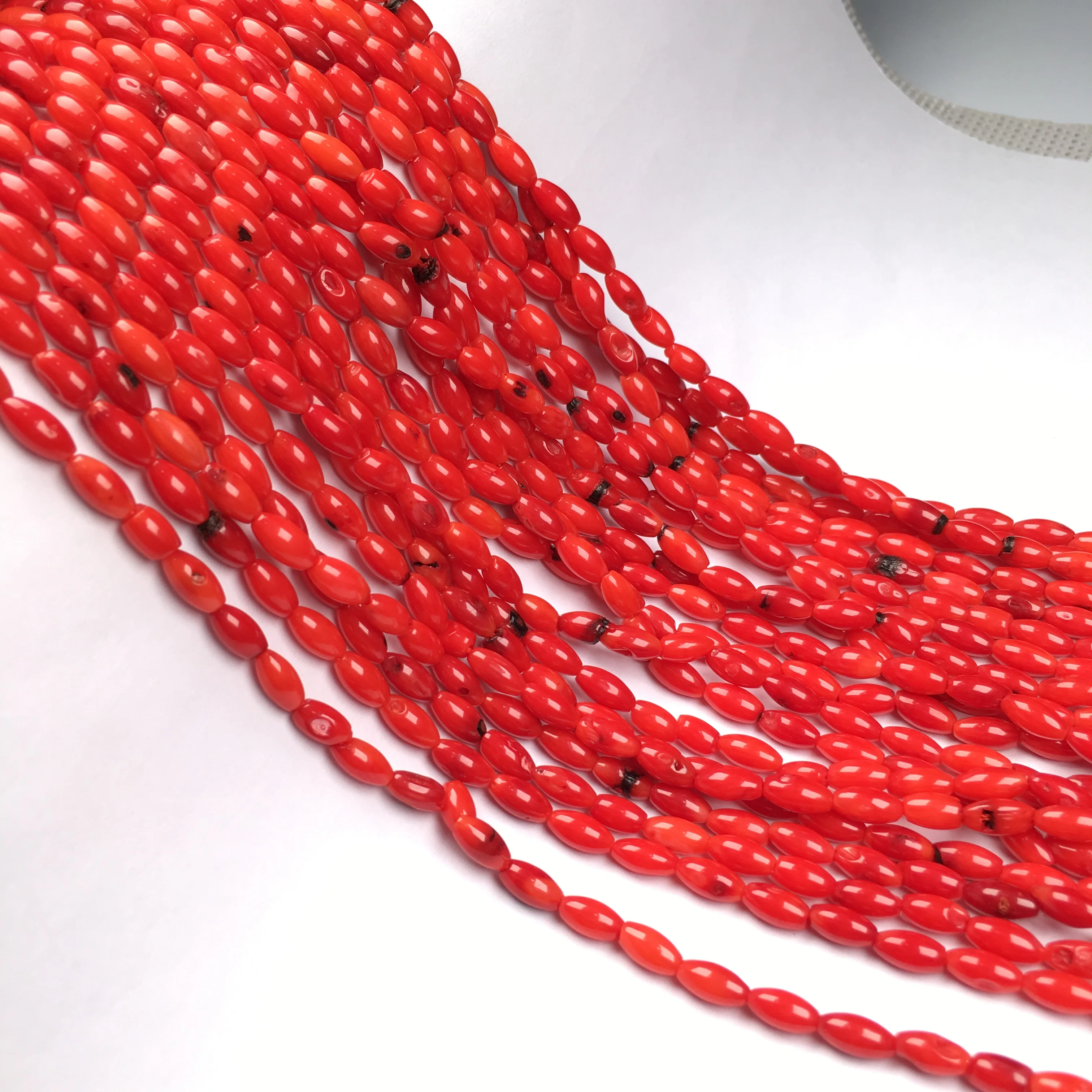 Coral Beads Red Oval Shape Loose Spacer Beads for Jewelry Making DIY Fashion Bracelet Necklace Accessories Size 4x8mm