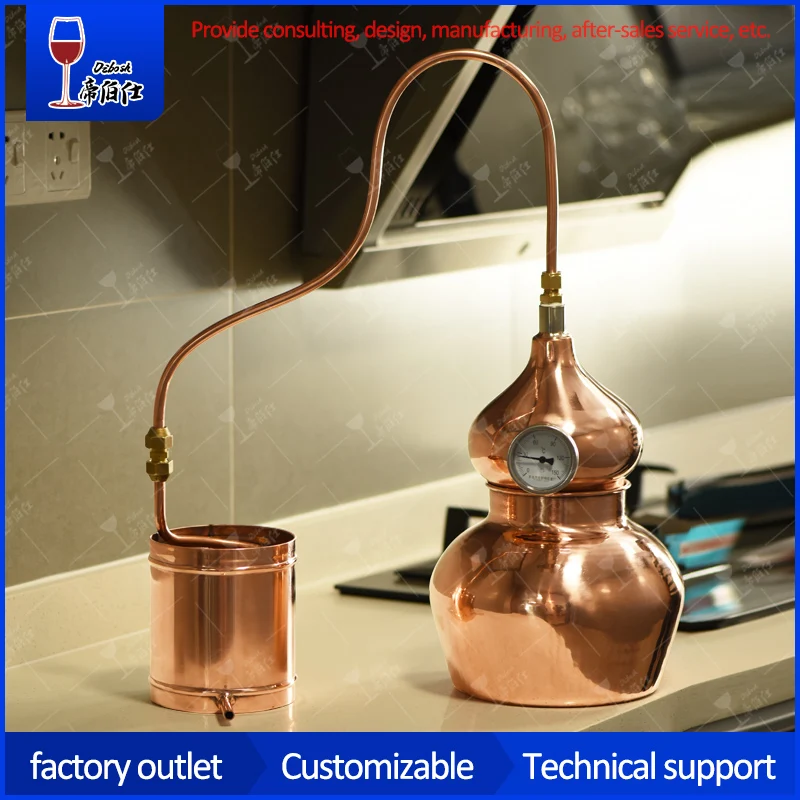 

5L Sunwalker Red Copper Pure Dew Distiller Distillation Equipment for Copper Essential Oil from Hydrolysate of Home Brewing