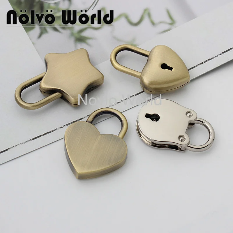 

Nolvo World 2-10 pcs 5 colors 4 sizes Decorative lock Heart Shape Padlock with Key Padlock with Key