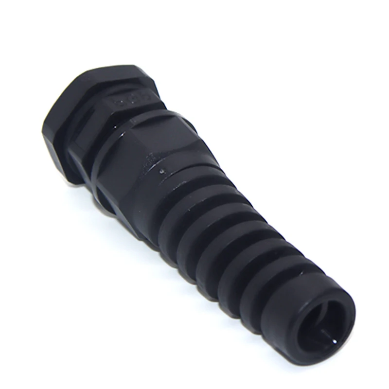 5Pcs Black Waterproof Cable Gland Anti-Bending PG7 Plastic Joint M12 M16 M20 Nylon Torsion-proof Joint PG9 Cable Fixing Glands