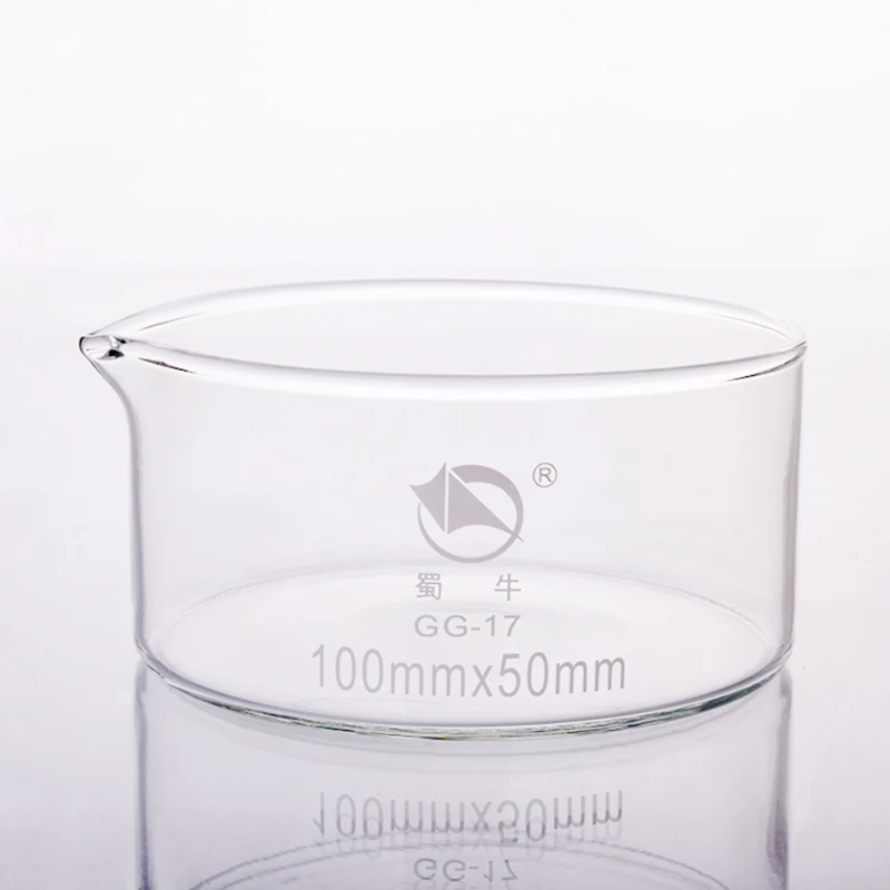 

SHUNIU crystallizing dish with spout 100*50mm,Outer diameter 100mm and Height 50mm,crystallizing basin with spout