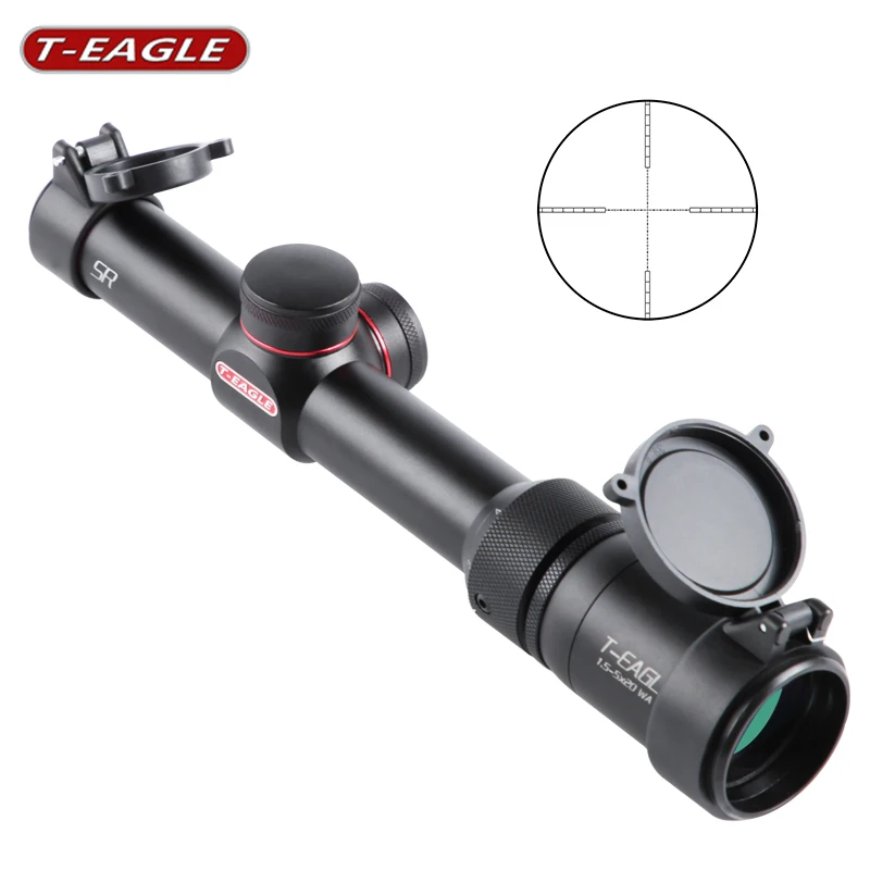 

T EAGLE SR1.5-5X20 WA HK охотничий рифлекскоп дуплексная Сетка прицел тактический фрикционный прицел противоударный с крышкой оптический прицел