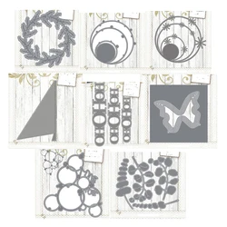 Metal Cutting Die Suitable For Christmas DIY Album Scrapbook 3D Creative Greeting Card Making Wreath Tassel Leaf Butterfly 2021