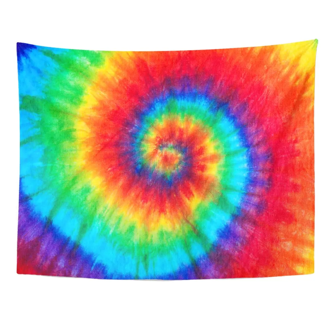 Colorful Rainbow Spiral Tie Dye Pattern Color Dyed Batik Tapestry Home Decor Wall Hanging for Living Room Bedroom Dorm 60x80