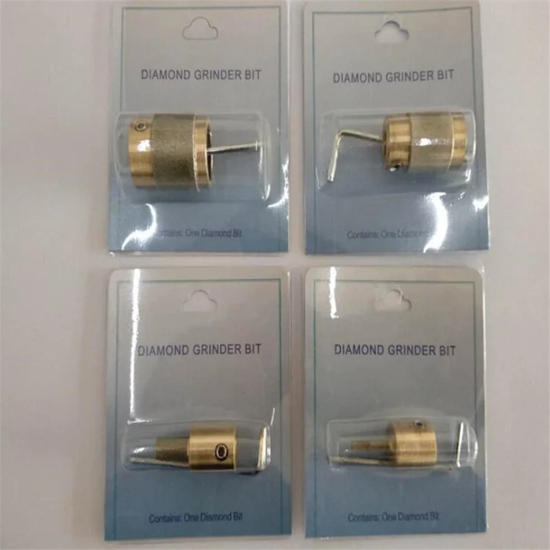 Manchado vidro moedor bit Headfor pedra, núcleo de bronze, grão padrão, 1 em, 1/4 em, 3/4 em, 1/8 em, MCB01, MCB34, MCB18, MGB14