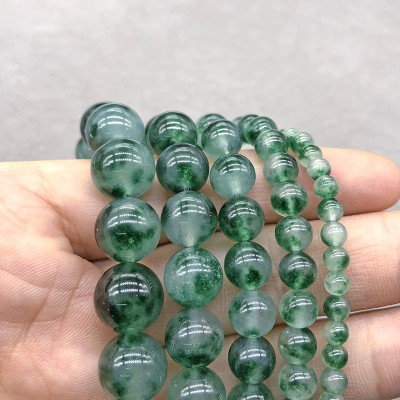 Natural Stone Green Chalcedony  Beads For Jewelry Making DIY Bracelets Necklace Accessories 15\'\' Beads Strand 4/6/8/10/12mm