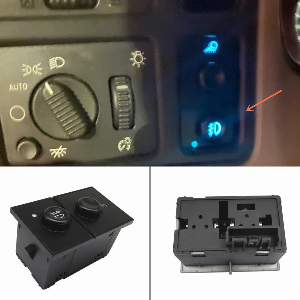 15143597 Headlight Fog Lamp Control light Button Switch for Chevy Silverado 1500 2500HD 3500 Tahoe GMC Sierra Yukon