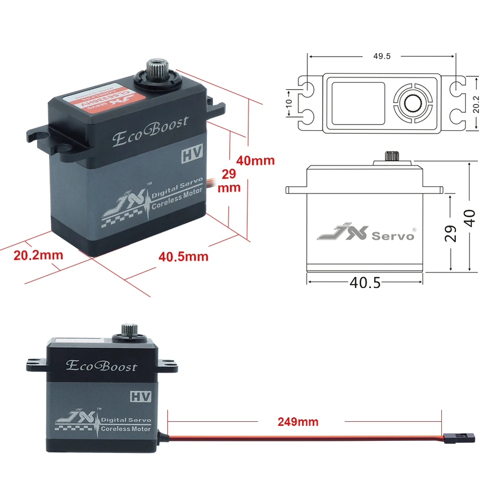 JX SERVO Ecoboost CLS6336HV 7.4V 36KG Large Torque 180Degree CNC Digital Coreless Servo for RC Models PARTS CAR Helicopter Accs