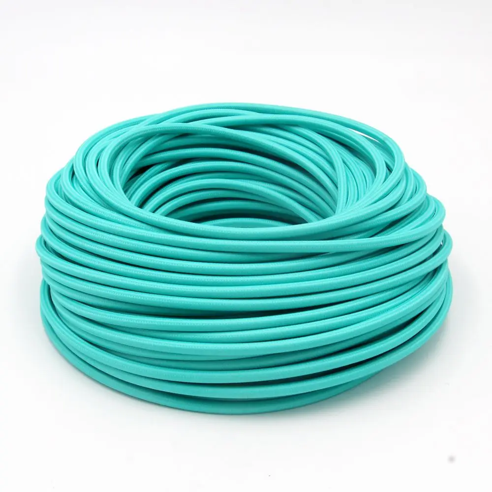 250V 3 Wire Fabric Textile Braided Electrical Wire Cable Colorful Flex Power Cord  For Vintage Pendant Light