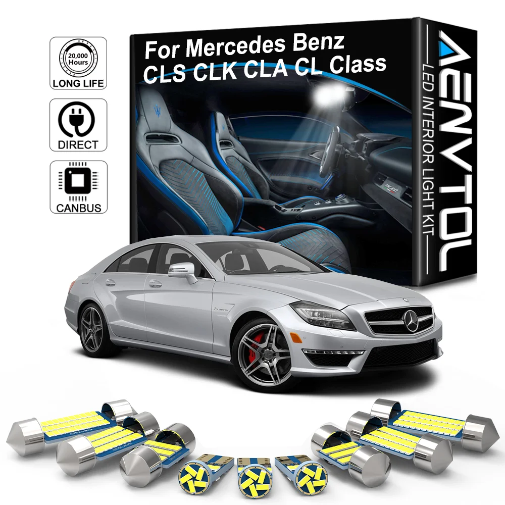 

AENVTOL Car Interior LED Lights Canbus For Mercedes Benz CLS CLK CLA CL Class W218 W219 W208 C208 W209 C209 A209 C117 C215 C216