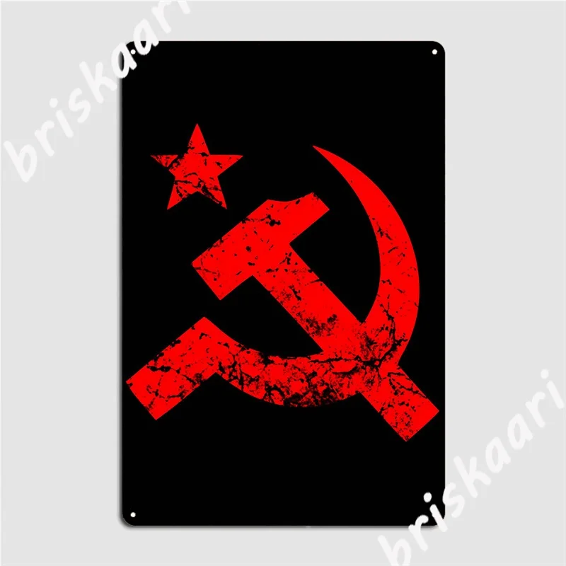 Hammer And Sickle Metal Plaque Poster Personalized Wall Club Wall Plaque Tin Sign Posters