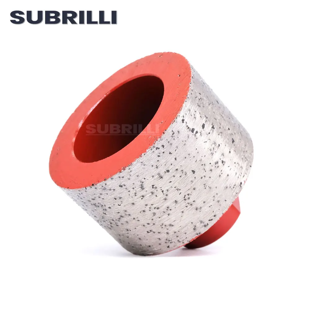 Subrilli 2 Polegada diamante metal roda de tambor contínuo tolerância zero rebolo para laje de pedra pia buraco m14 5/8 "-11 rosca