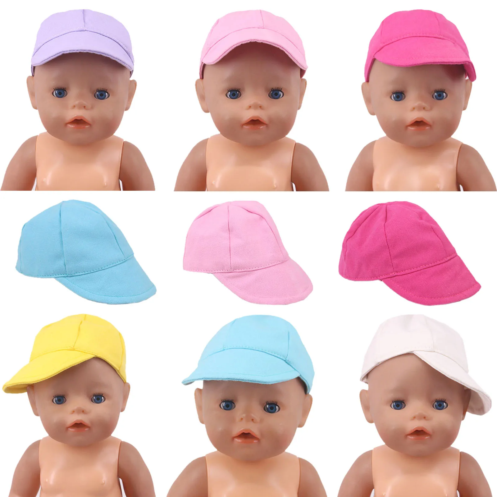 

Doll Clothes Baseball Cap Doll Hat Doll Accessories For 18 Inch American of girl`s Doll&43Cm Born Baby Items,Our Generation Toy