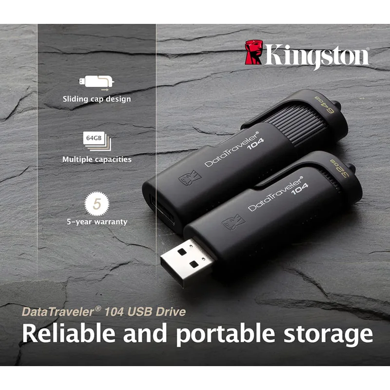 Kingston DT50 USB 3.0 USB Flash Drive 16GB Pendrive 128GB 32GB Pendrive 64GBGB Metal Pen Drives DT104 USB2.0 Memory U Stick