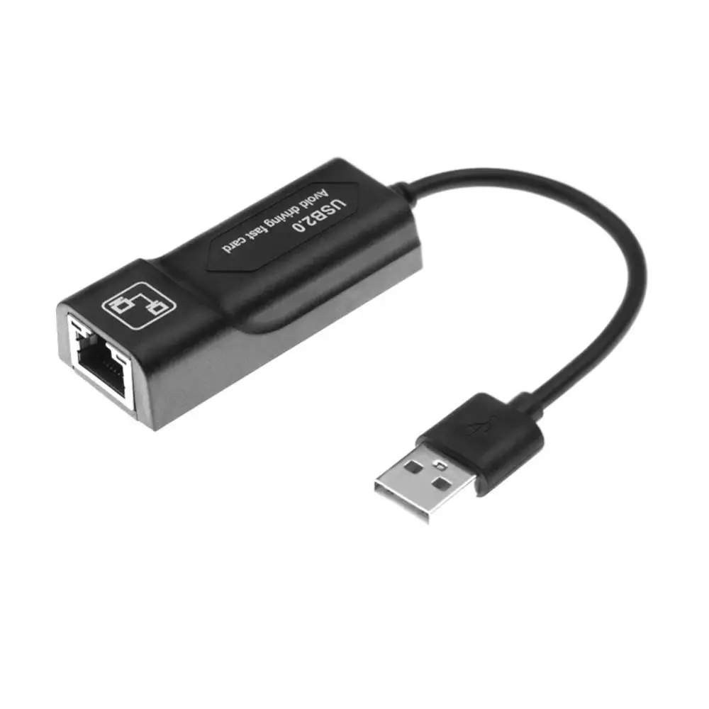 محمول USB 2.0 السلكية المدمج في كابل بطاقة الشبكة محول إيثرنت خالية من محرك الأقراص