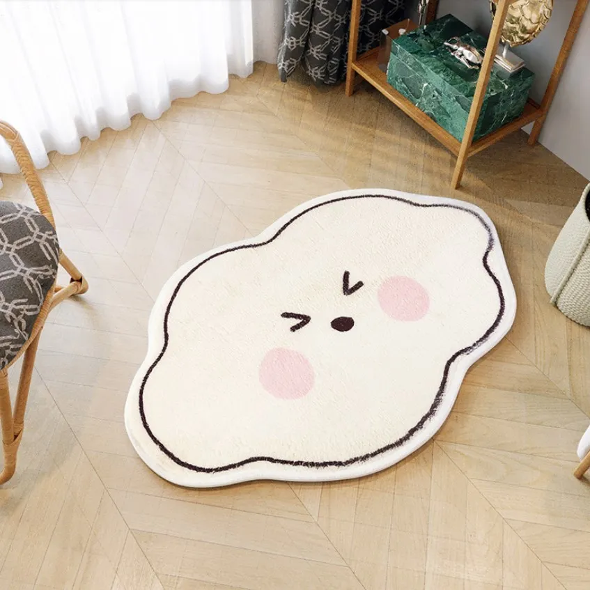 Cartoon Cloud Shape Bath Mat Bathroom Door Carpet Absorbent Foot Mat Anti-Slip Microfiber Bathroom Rug Machine Washable Tapis