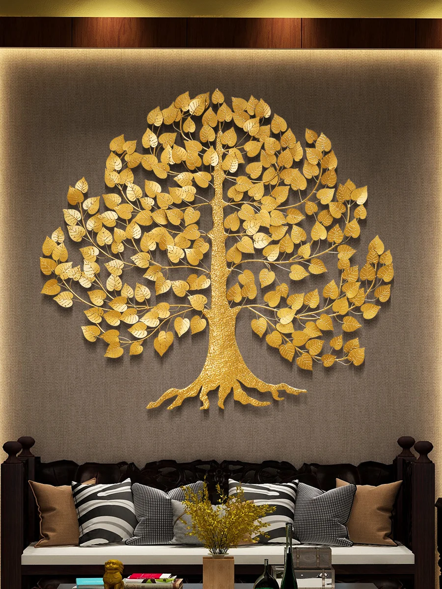 

Southeast Asia Wrought Iron Bodhi Tree Wall Decorations Living Room Wall Pendant Wall Fortune Creative Entrance Wall Hanging