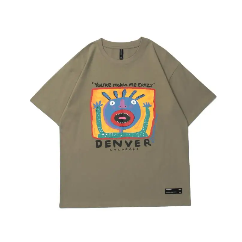 

Hip Hop Streetwear Tshirt Painting Letter Print T Shirt 2021 Men Harajuku Cotton Casual T-Shirt Summer Short Sleeve Tops w1986