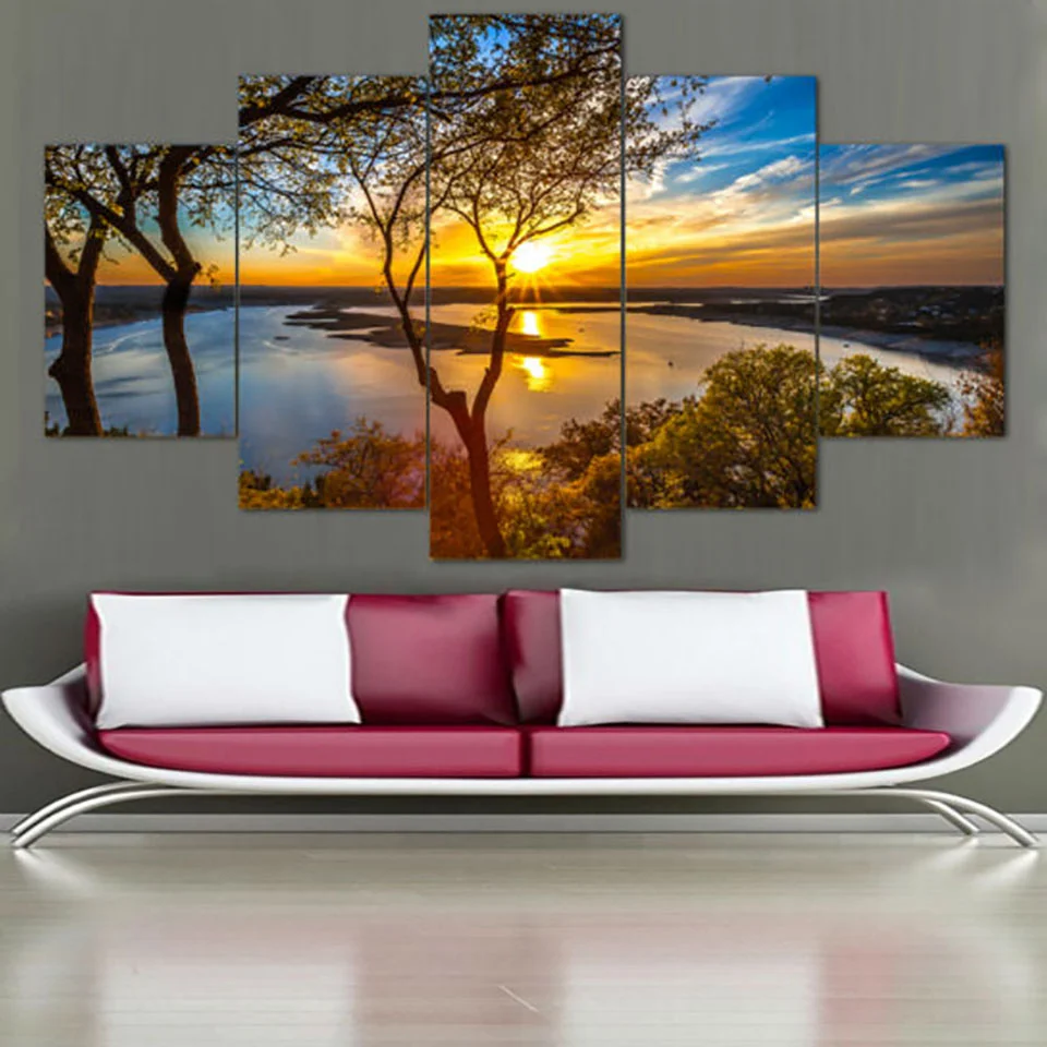 

Beautiful Sunrise Natural Landscape Posters Tableau HD Print Painting, Modular Pictures, Canvas Wall Art, Modern Home Decor