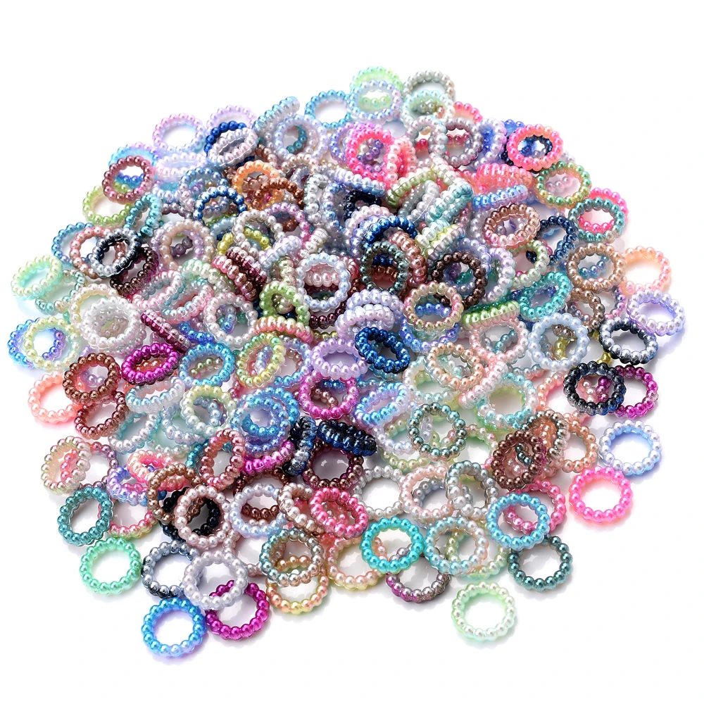 100pc/Lot 10mm ABS Round Circle Beads Gradient Colors Pearl Acrylic Beads For Making Earring Hairpin DIY Scrapbooking