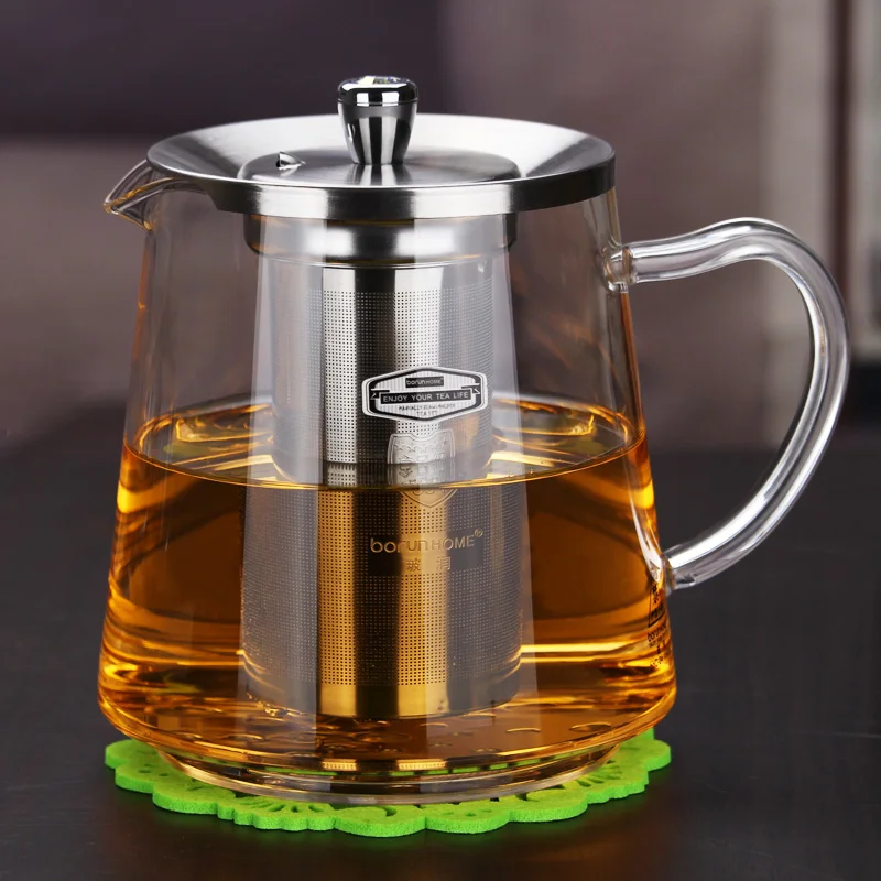 Induction Cooker Special Tea Pot, Glass Pot, Stainless Steel Liner, Flower Tea Kettle