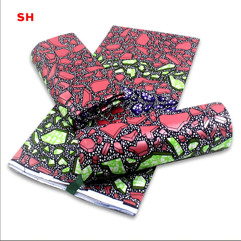 Hot Sale African Wax Fabric Cotton Material Nigerian Ankara Block Prints Batik High Quality Sewing Cloth 6yards