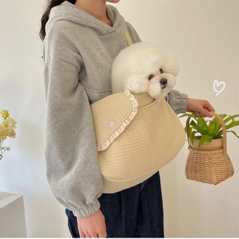 Fashion Dog Carrier Sling Bag Canvas Breathable Outdoor Hiking Small Pet Tote Bag Candy Color Puppy kitten Travel Shoulder Bag