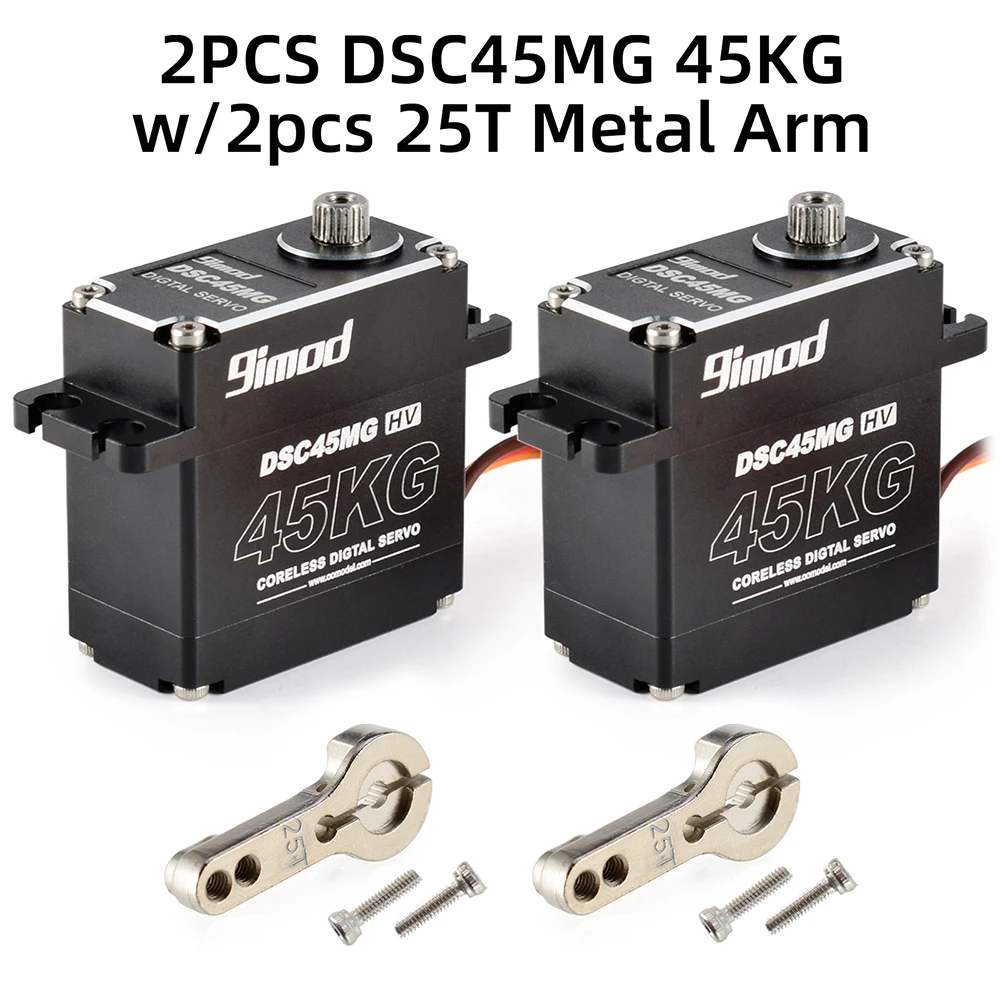 

Hot 9imod Waterproof Servo DSC45MG 45KG 180 Degree Aluminum Case Digital Metal Gear HV Coreless Servo for RC Car Truck