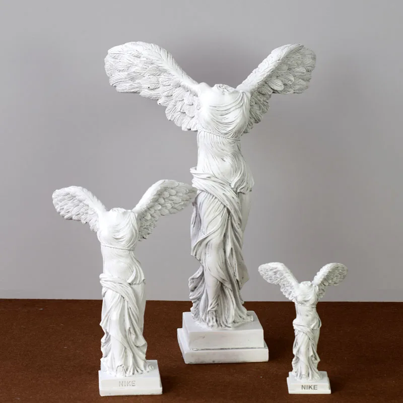 Ancient Greek goddess of victory sculpture European character Figurine crafts Ornaments Retro Home room Decor angel resin statue