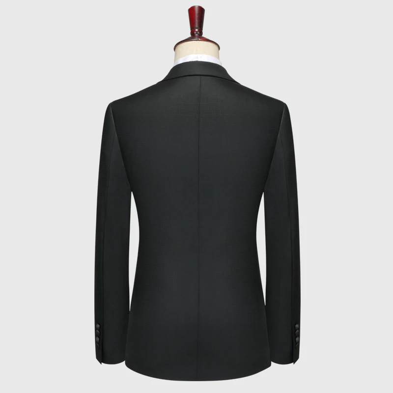 91.8% Wool 5.9% Silk Black Suits Set For Wedding Groom Dress Single Button Slim Style 2021New Arrivals Autumn Spring Clothing