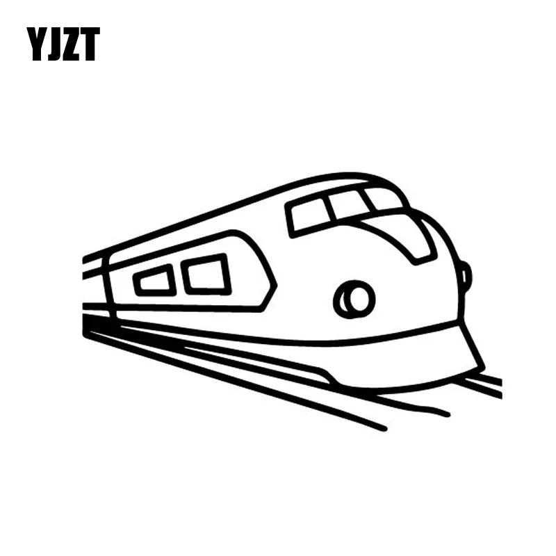 YJZT 15CM*9.2CM Beautiful Train High Speed Railway Railway Vinly Decal Elegant Decor Car Sticker Black/Silver C27-0982