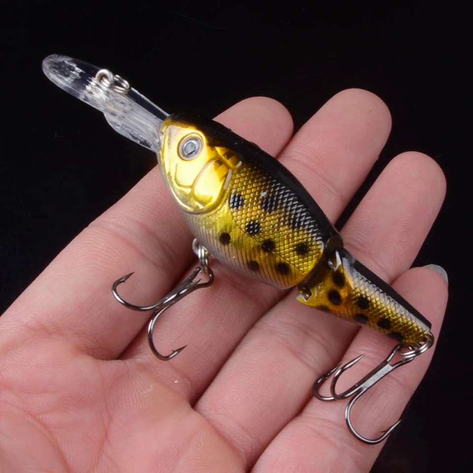 1pcs Floating Minnow Fishing Lure Hard Artificial Crank Baits 3D Eyes 9.5cm 10.5g Wobblers Crankbait treble hooks bass pesca