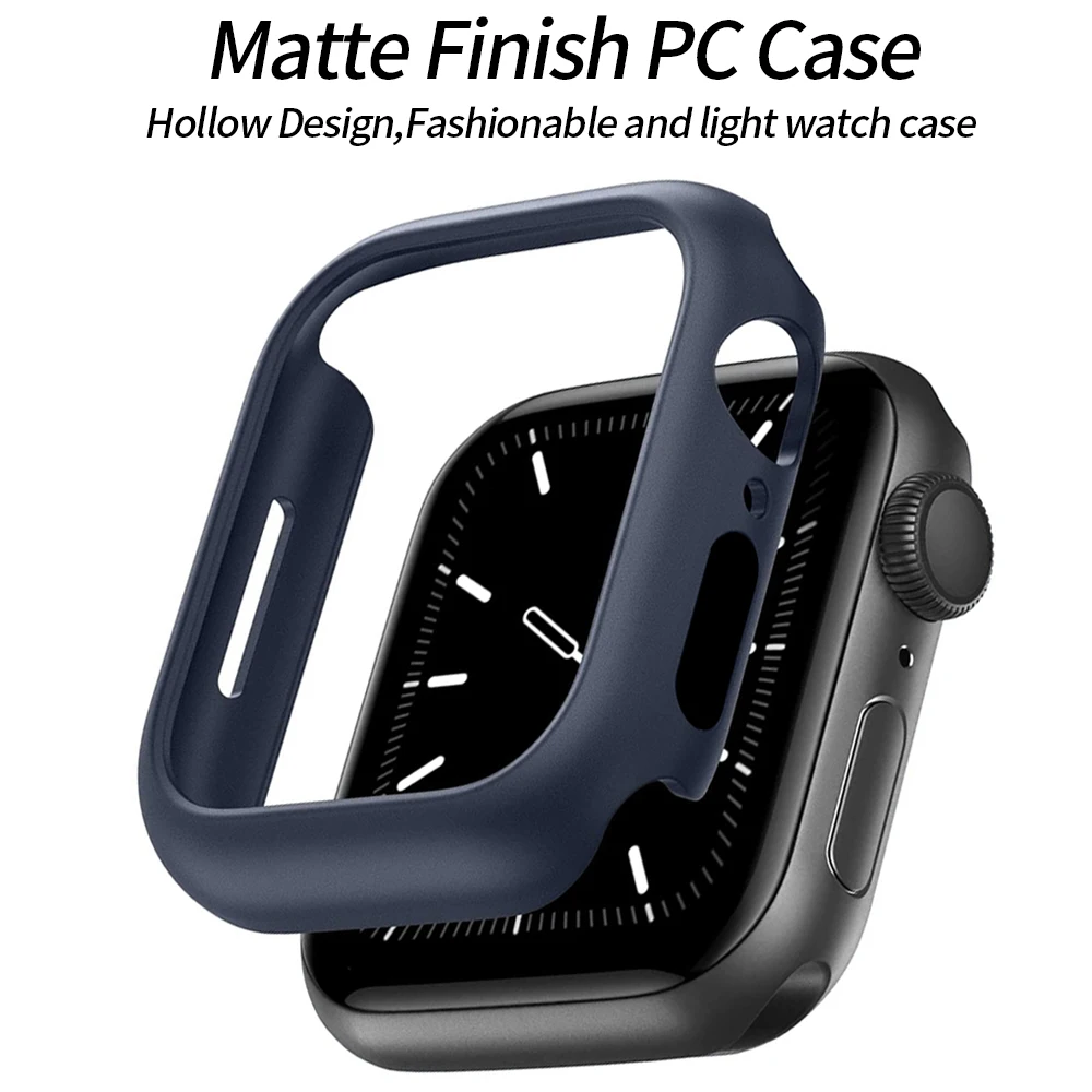 Protective Cover for Apple Watch Series 9/8/7 41mm 45mm Matte Hard PC Case for Se654 40mm44mm Frame Bumper for iWatch Ultra Case